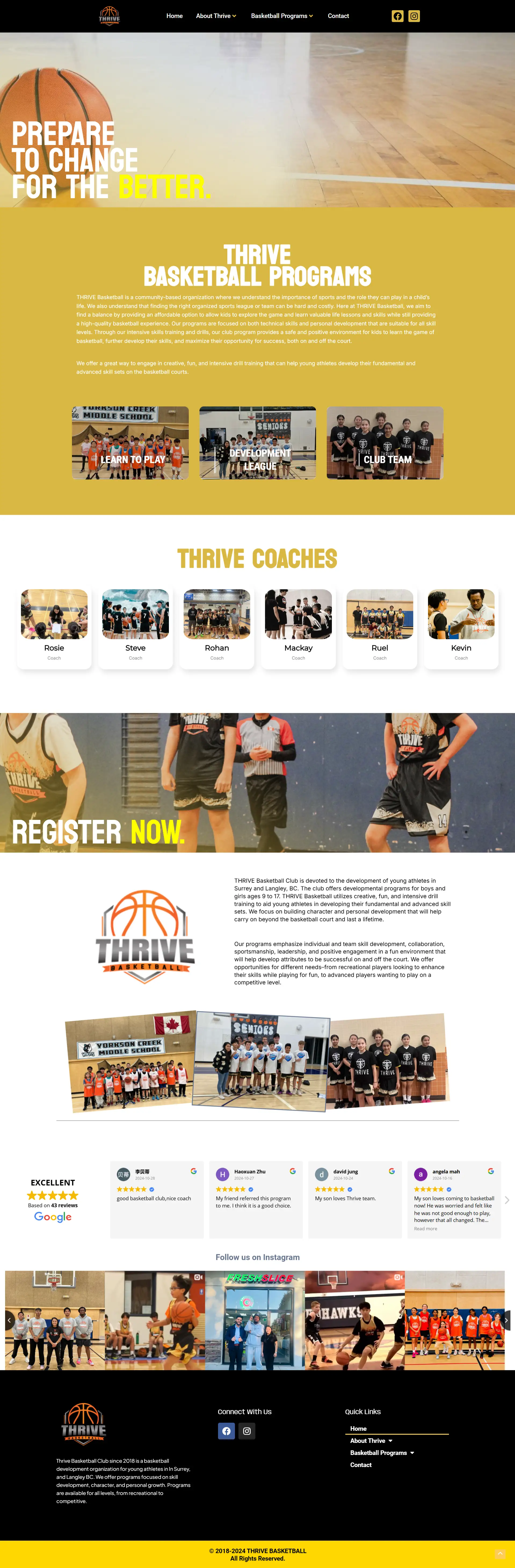 Neil DC | Web Specialist 360 providing web development service for THRIVE Basketball is a community-based organization where we understand the importance of sports and the role they can play in a child’s life.